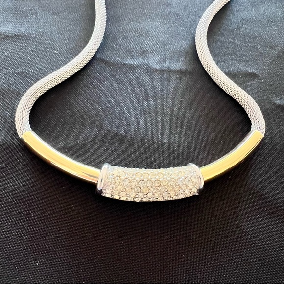 Vintage Napier Slide Bling Pendant Signed On Mesh Chain choker - Picture 5 of 7